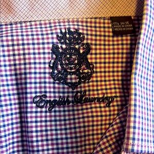 English Laundry Purple Checkered Men's Shirt
